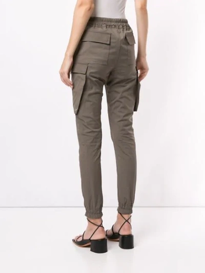 RICK OWENS DRAWSTRING CARGO JOG WOVEN PANTS - 绿色