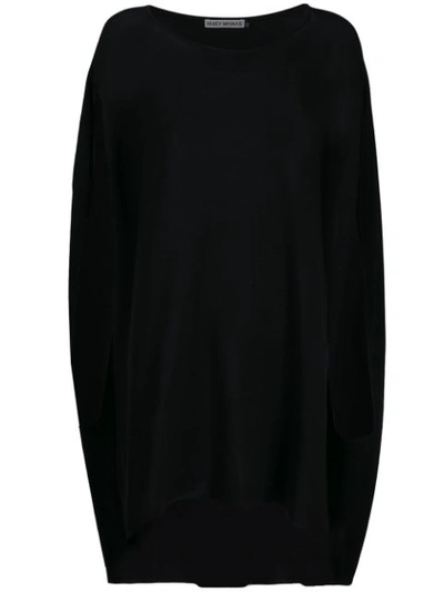 Shop Issey Miyake Gestricktes Oversized-kleid In Black