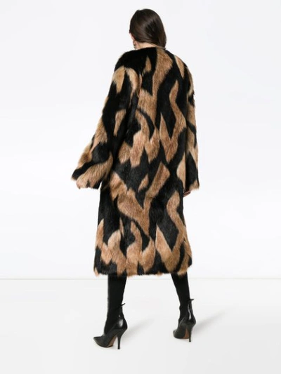 Shop Givenchy Faux Fur Coat - Brown