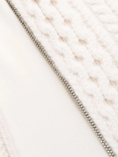 Shop Chloé Cable Knit Sleeveless Cardigan In Neutrals