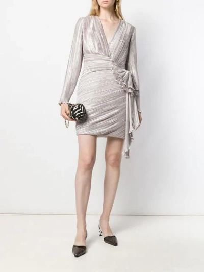 Shop Givenchy Draped Detail Pleated Dress In Neutrals