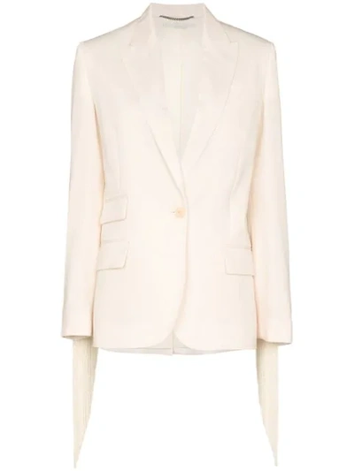 Shop Stella Mccartney Fringe-trimmed Blazer In White