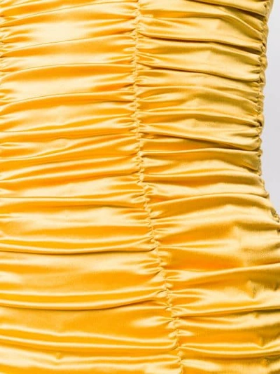 Shop Dolce & Gabbana Ruched Bustier Bodycon Dress In Yellow
