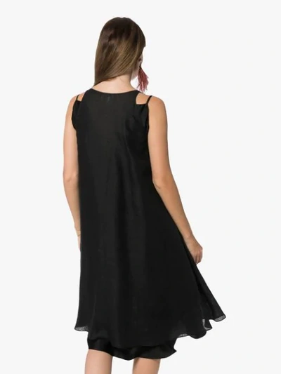 Shop Loewe Draped Shift Dress In Black