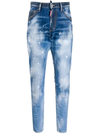 Shop Dsquared2 Skinny Dan Jeans In Blue