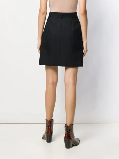 Shop Sandro Striped Skirt In Black