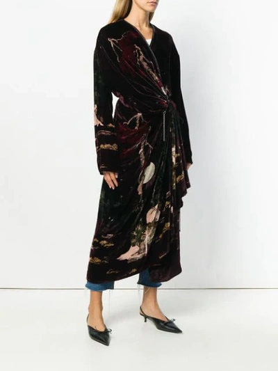 Shop Act N°1 Printed Velvet Kimono Dress - Brown