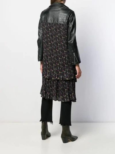 Shop Junya Watanabe Floral Panel Biker Jacket In Black