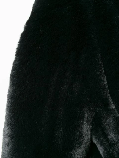 Shop Lanvin Faux Fur Belted Jacket In Black