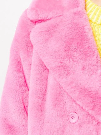 Shop Stand Studio Belted Double-breasted Coat In Pink
