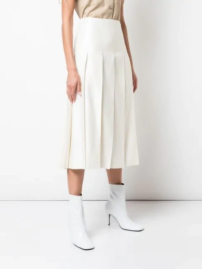 JIL SANDER A-LINE PLEATED SKIRT - 白色