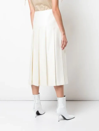 JIL SANDER A-LINE PLEATED SKIRT - 白色