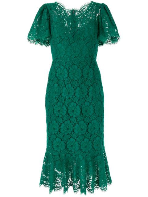 lace green midi dress
