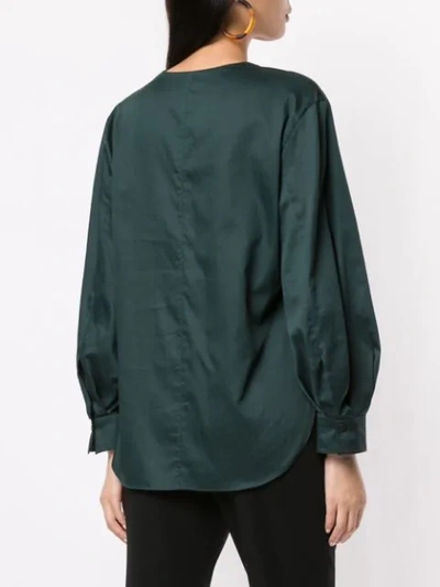 Shop Kuho V-neck Shirt In Green