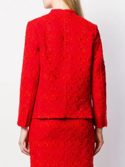 Shop Ermanno Scervino Embroidered Fitted Jacket In Red