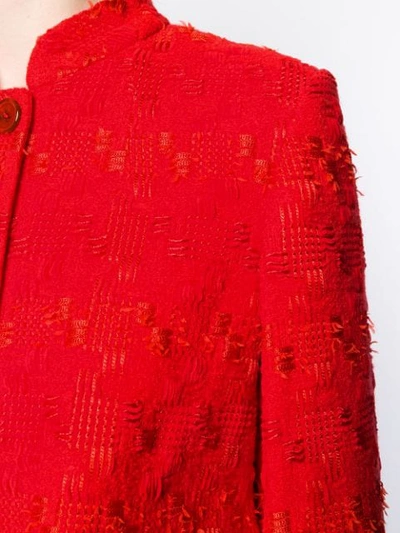 Shop Ermanno Scervino Embroidered Fitted Jacket In Red