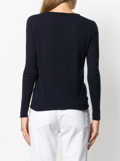 Shop Aragona Fine Knit Jumper In Blue