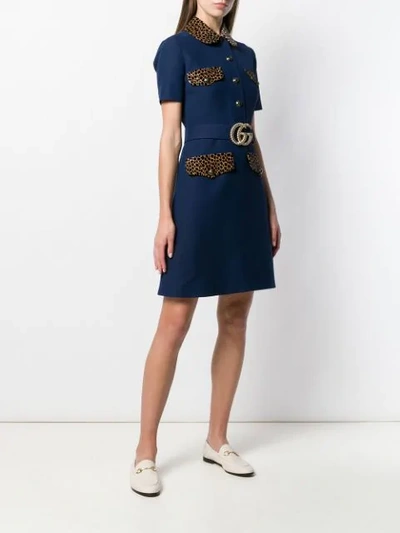 GUCCI GG BELT SHORT DRESS - 蓝色