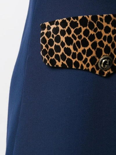 Shop Gucci Gg Belt Short Dress In Blue