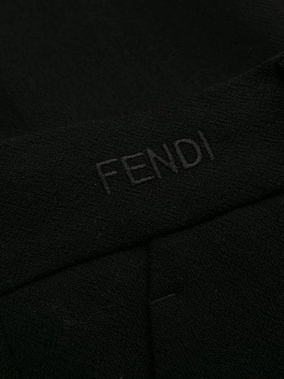 Shop Fendi Crêpe Trousers In Black