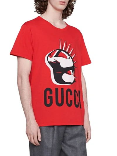 Shop Gucci Oversized Manifesto T-shirt In Red