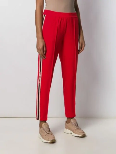 Cambio Side-stripe Track Trousers In Red