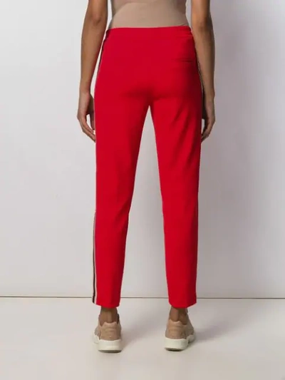 Cambio Side-stripe Track Trousers In Red
