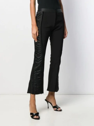 Shop Mugler Contrast Panel Trousers In Black