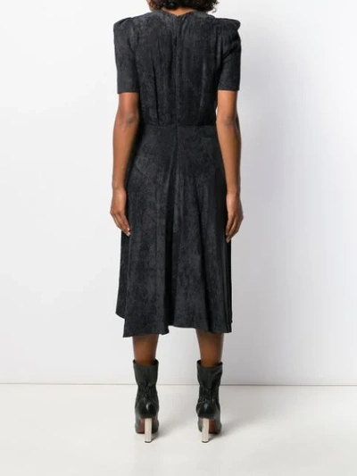 Shop Isabel Marant Fanao Ruched Corduroy Dress In Black