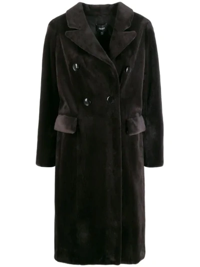 Shop Arma Double-breasted Coat In Brown