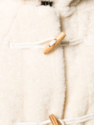 Shop Saint Laurent Shearling Duffle Coat In White