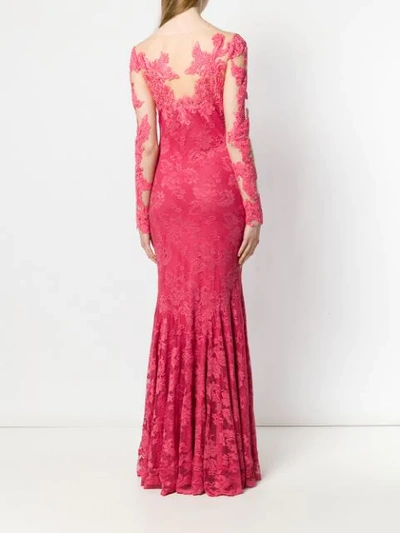 Shop Olvi S Lace-embroidered Maxi Dress In Pink