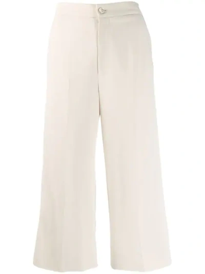 Shop Gucci Side Tape Culottes In Neutrals