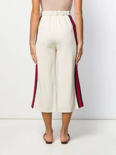 Shop Gucci Side Tape Culottes In Neutrals