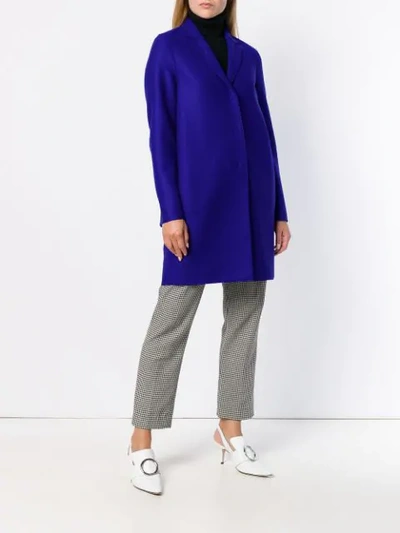 Shop Harris Wharf London Cocoon Coat  In Blue