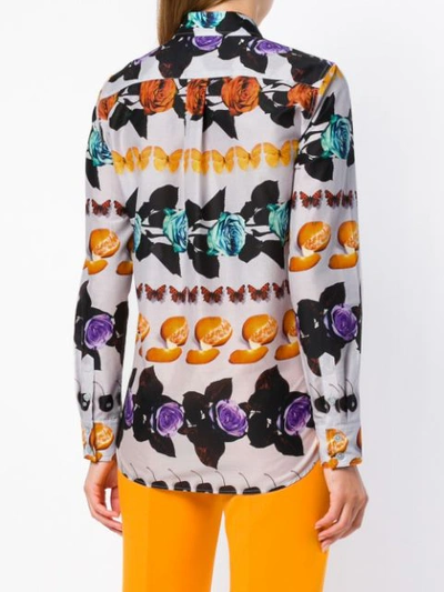 Shop Paul Smith Floral Fruit Printed Blouse In Grey