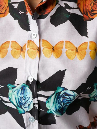 Shop Paul Smith Floral Fruit Printed Blouse In Grey
