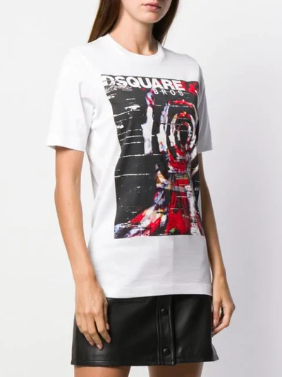 Dsquared2 Logo Printed T-shirt In White