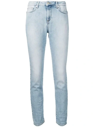 Shop Versace Beaded Skinny Jeans In Blue