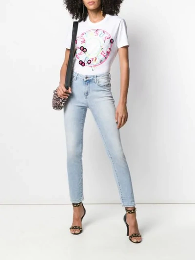 Shop Versace Beaded Skinny Jeans In Blue