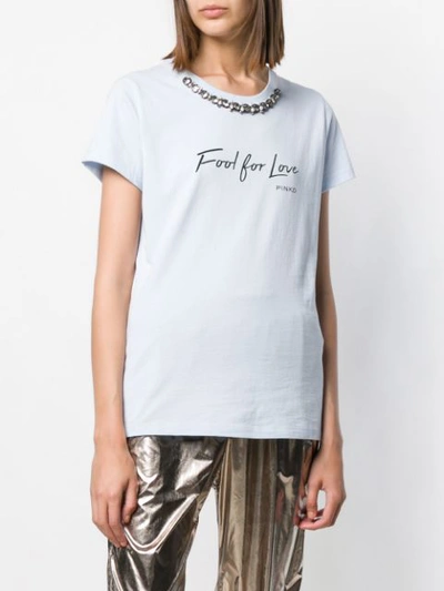 Shop Pinko Fool For Love T-shirt In Blue