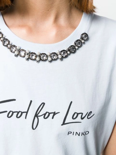 Shop Pinko Fool For Love T-shirt In Blue