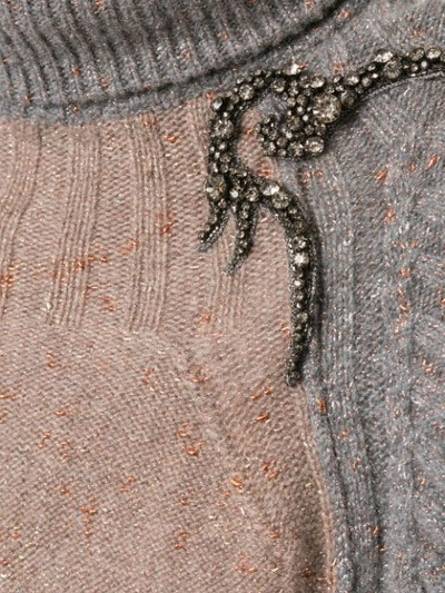 Shop Antonio Marras Metallic Knit Roll Neck Jumper In 70 Dove Grey/ Grey