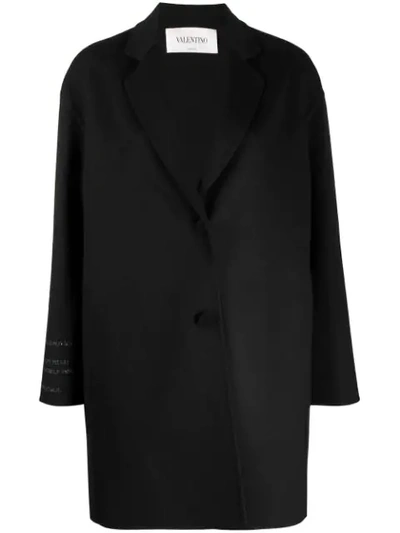 Shop Valentino Oversized Single-breasted Coat In Black