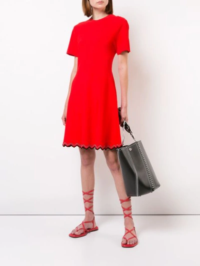Shop Proenza Schouler Zigzag Hem Knee-length Dress - Red