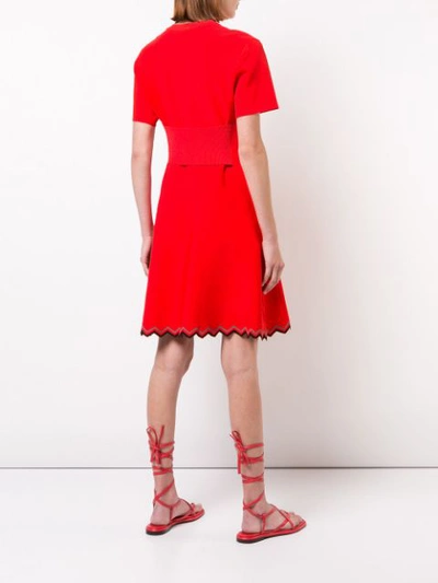 Shop Proenza Schouler Zigzag Hem Knee-length Dress - Red