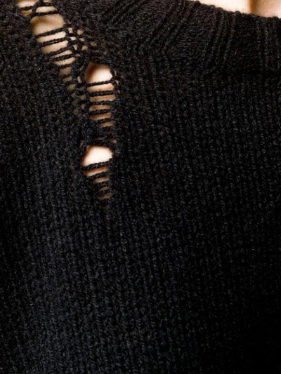Shop R13 Distressed Knit Jumper In Black