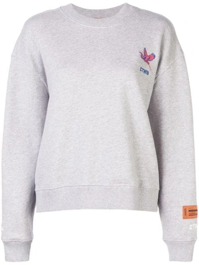 Shop Heron Preston Logo Embroidered Sweatshirt In Grey