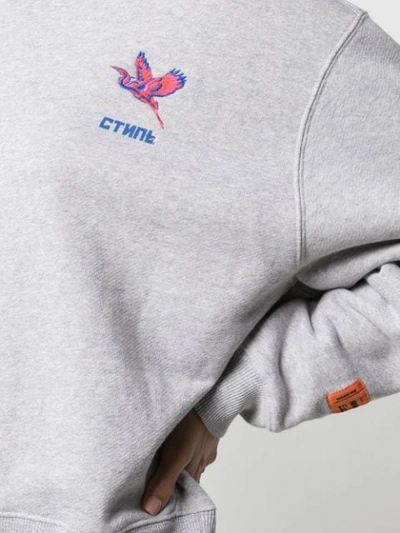 Shop Heron Preston Logo Embroidered Sweatshirt In Grey