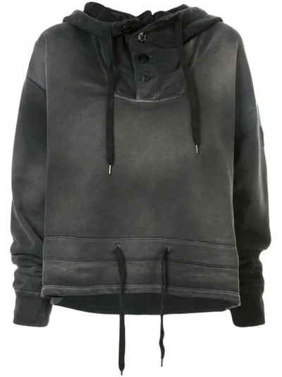 Shop N°21 Faded Drawstring Hoodie In Grey